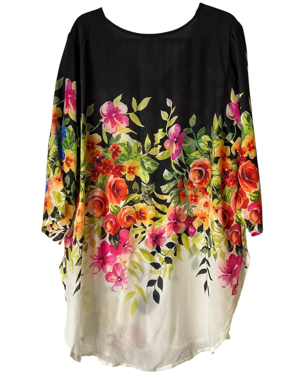 Johnny Was Betty Floral Tunic Boho Rayon XL Flowing - Picture 5 of 11